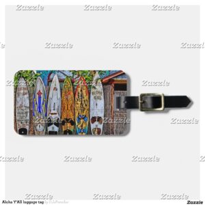 Aloha Y'All luggage tag