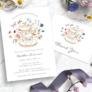 Floral Bridal Tea Invitation