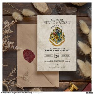 Harry Potter Hogwarts Crest Birthday Invitation