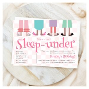 Girls Slumber Party Birthday Sleep Under Invitation