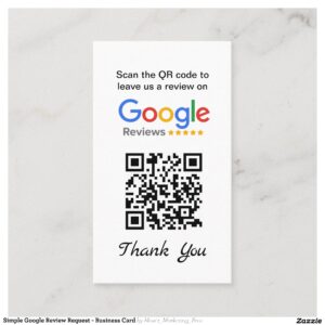 Simple Google Review Request - Business Card