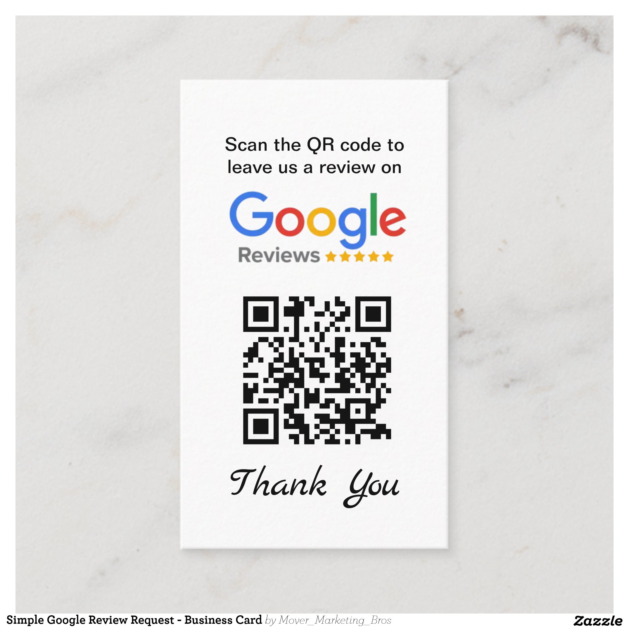 Simple Google Review Request - Business Card