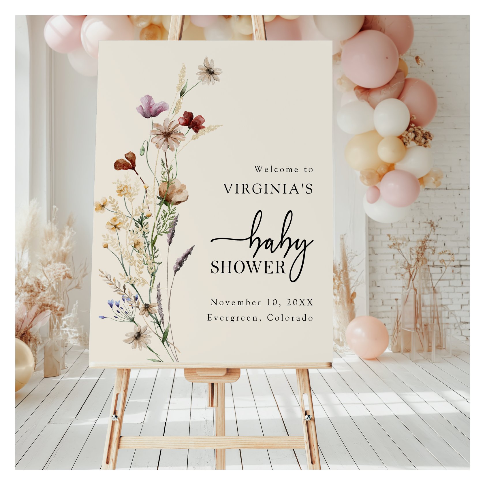 Boho Welcome Baby Shower Foam Board