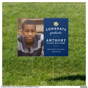 Custom Photo 2024 Graduation EDITABLE Colors Sign