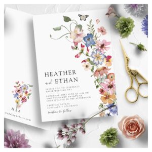 Modern Wildflower Wedding Invitation