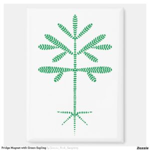 Fridge Magnet with Green Sapling