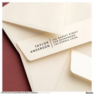 Chic Formal Custom Name & Return Address Rubber Stamp
