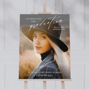 Elegant Script Photo Graduation Welcome Foam Board