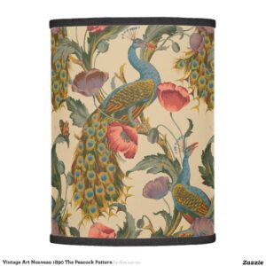 Vintage Art Nouveau 1890 The Peacock Pattern Lamp Shade