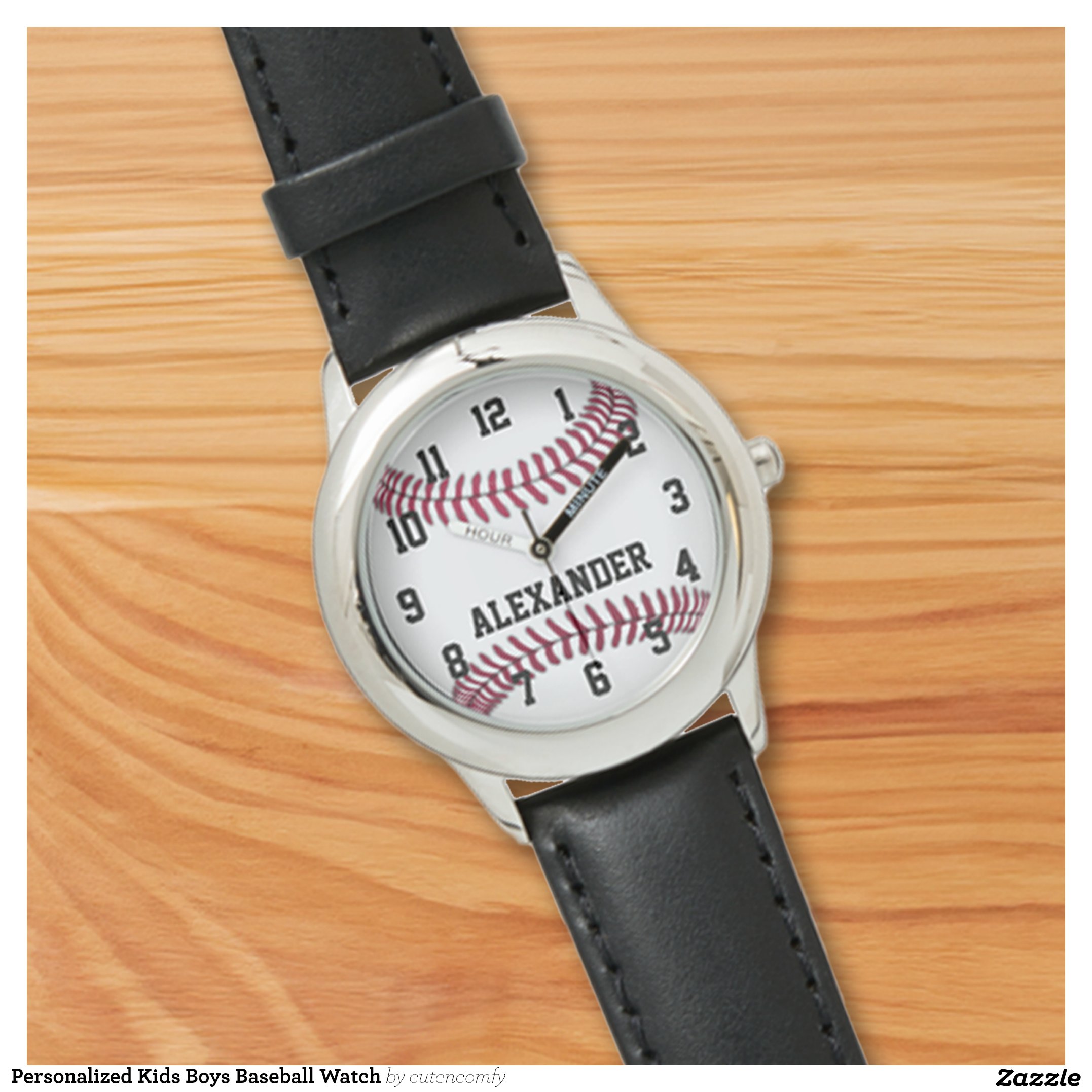 Personalized Kids Boys Baseball Watch