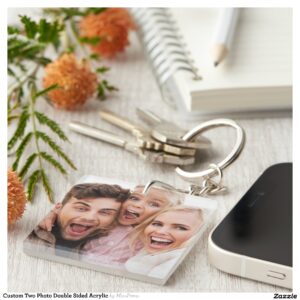 Custom Two Photo Double Sided Acrylic Keychain
