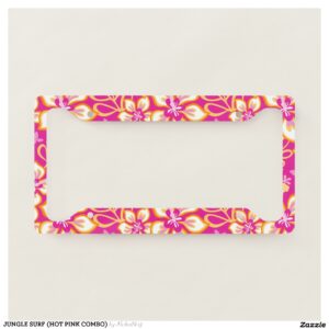 JUNGLE SURF (HOT PINK COMBO) LICENSE PLATE FRAME