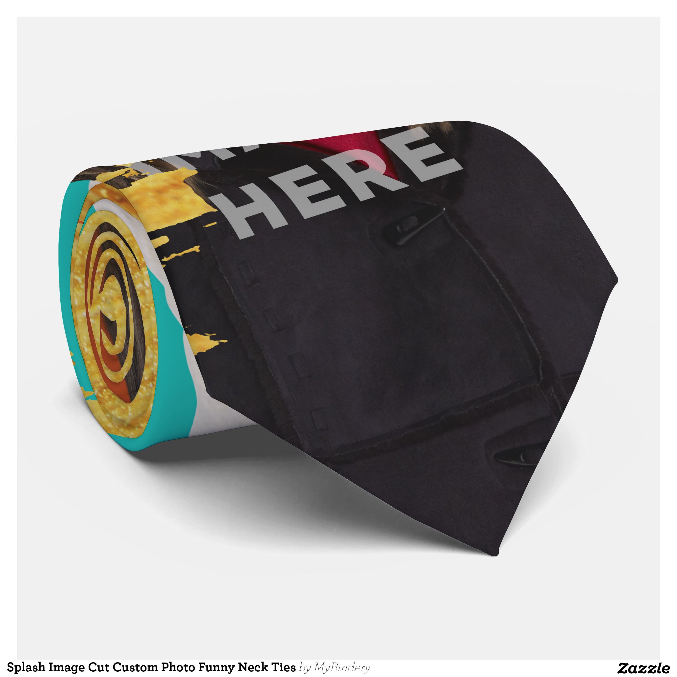 Splash Image Cut Custom Photo Funny Neck Ties