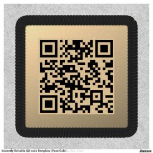 Instantly Editable QR code Template Faux Gold Patch