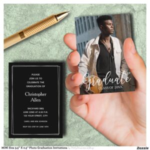 MINI Size 3.5" X 2.5" Photo Graduation Invitations