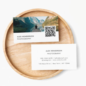 Photography QR Code Modern Photo Photographer Business Card