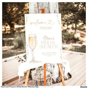 Pearls and Prosecco Bridal Shower Welcome Sign