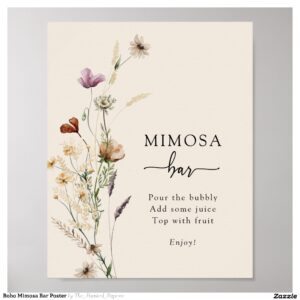 Boho Mimosa Bar Poster
