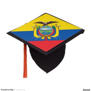 Ecuadorian flag graduation cap topper
