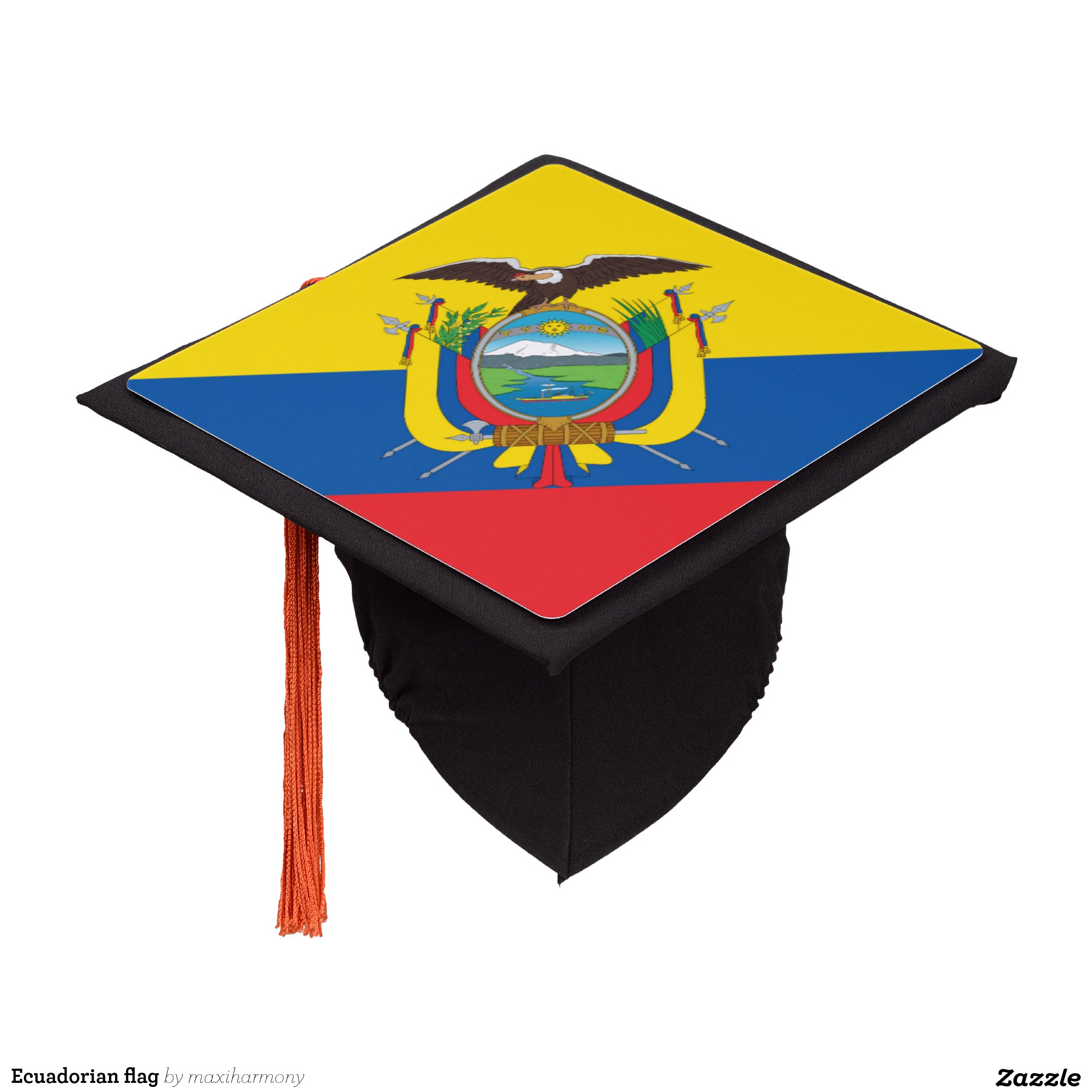 Ecuadorian flag graduation cap topper