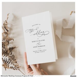 Minimalist Wedding Ceremony Program Bi-Fold