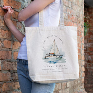 Elegant Dusky Sailboat Yacht Seascape Wedding Tote Bag