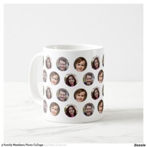 3 Family Members Photo Collage Coffee Mug