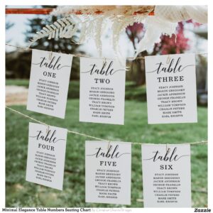 Minimal Elegance Table Numbers Seating Chart