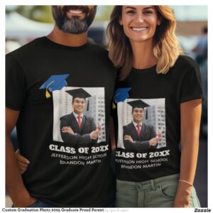 Custom Graduation Photo 2025 Graduate Proud Parent T-Shirt
