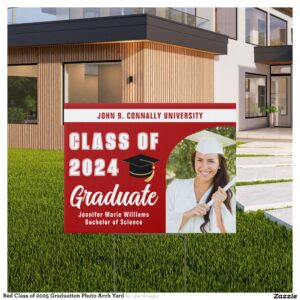 Red Class of 2025 Graduation Photo Arch Yard Sign
