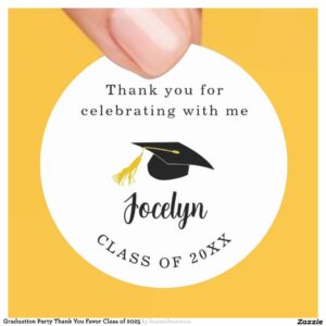 Graduation Party Thank You Favor Class of 2025 Classic Round Sticker