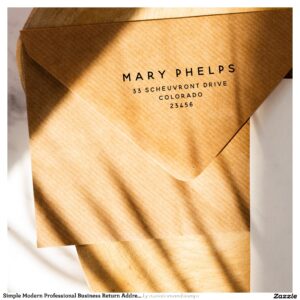 Simple Modern Professional Business Return Address Rubber Stamp