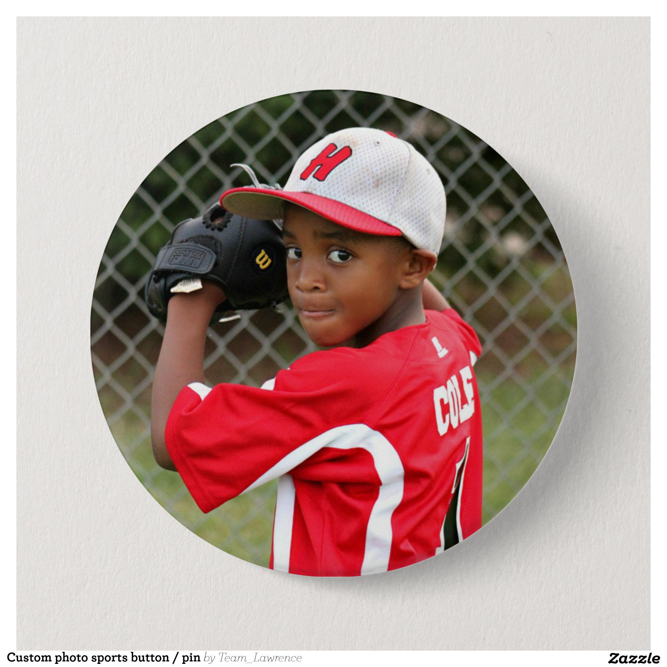 Custom photo sports button / pin