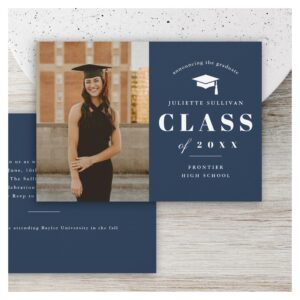 Minimal Type Photo Graduation Party Invitation