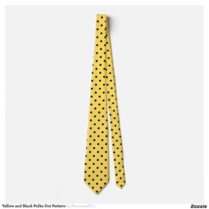 Yellow and Black Polka Dot Pattern Tie