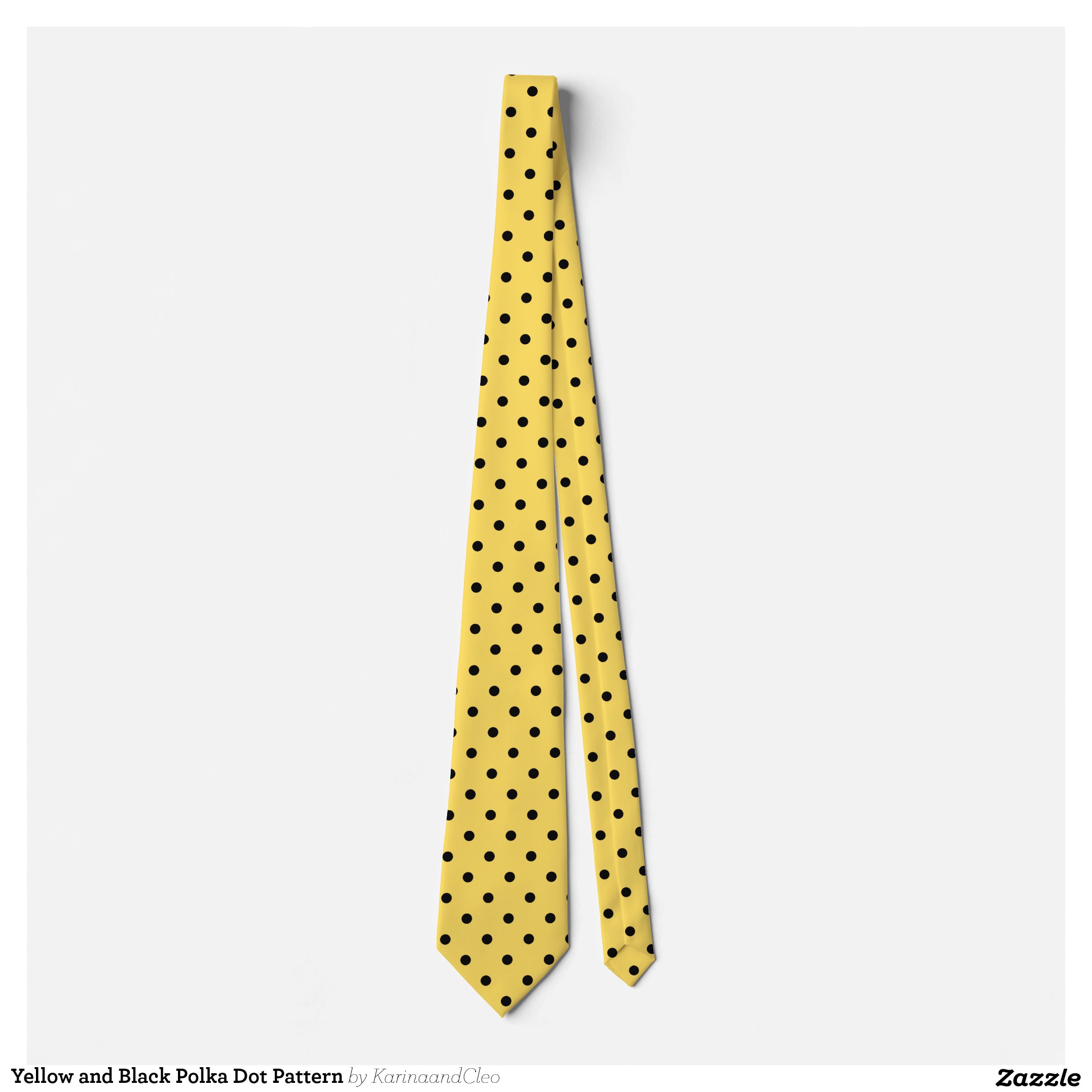 Yellow and Black Polka Dot Pattern Tie