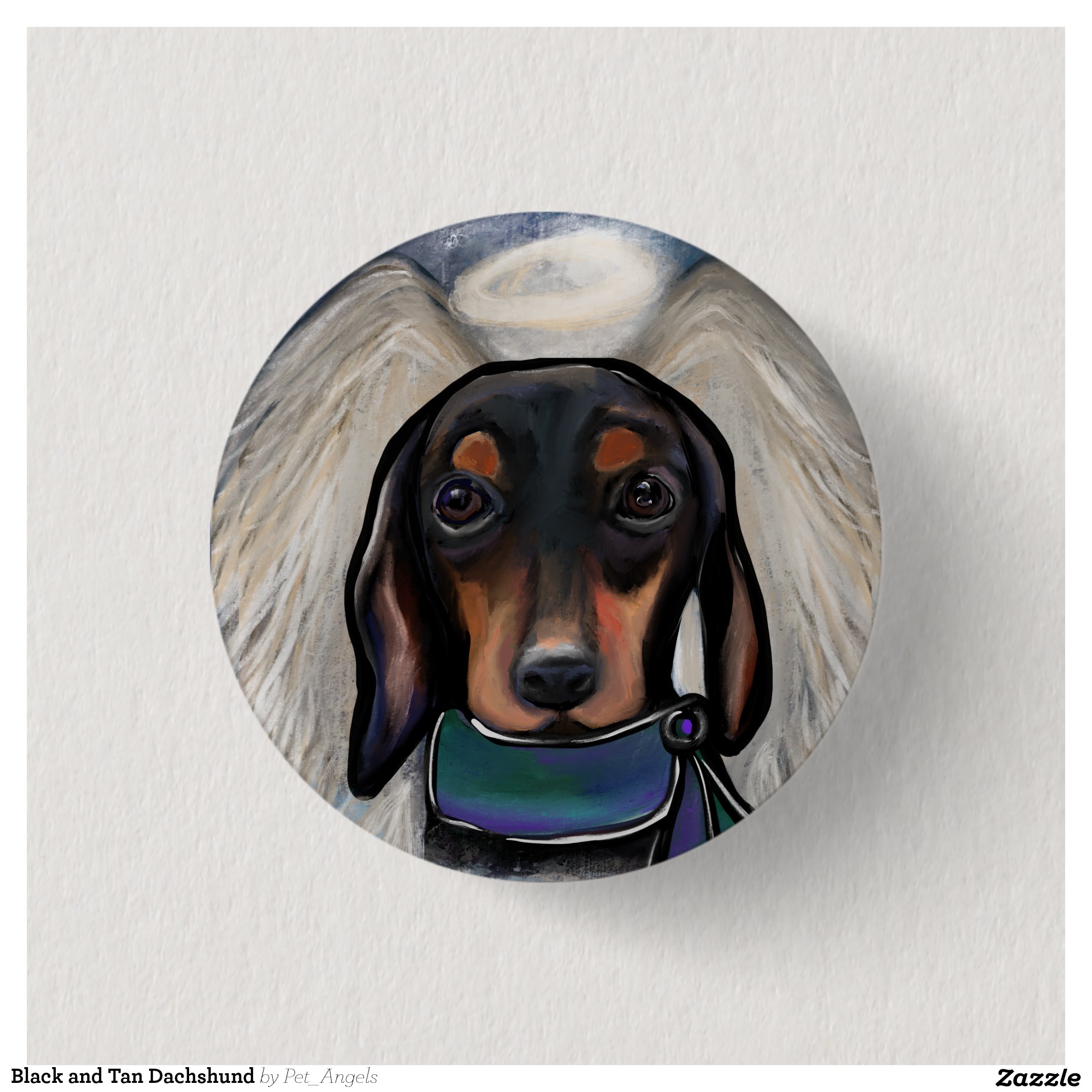 Black and Tan Dachshund Button