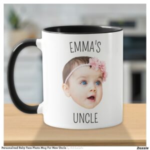 Personalized Baby Face Photo Mug For New Uncle