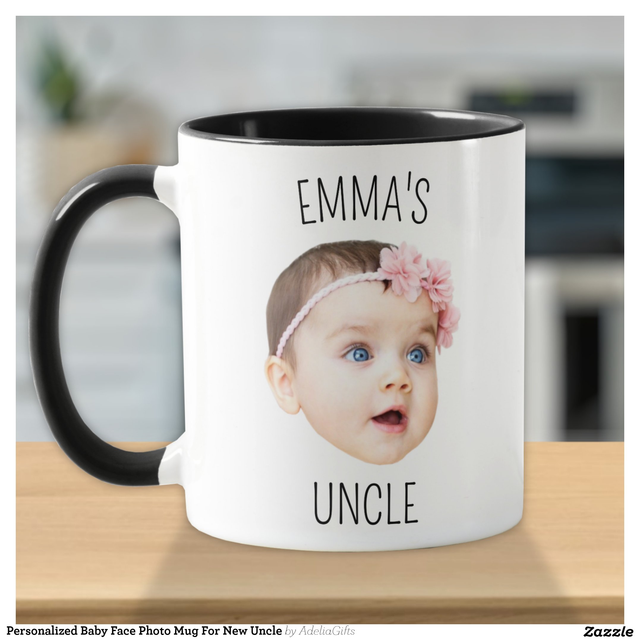 Personalized Baby Face Photo Mug For New Uncle