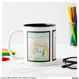 Custom Coffee Mug With Your Child's Art 3 Images
