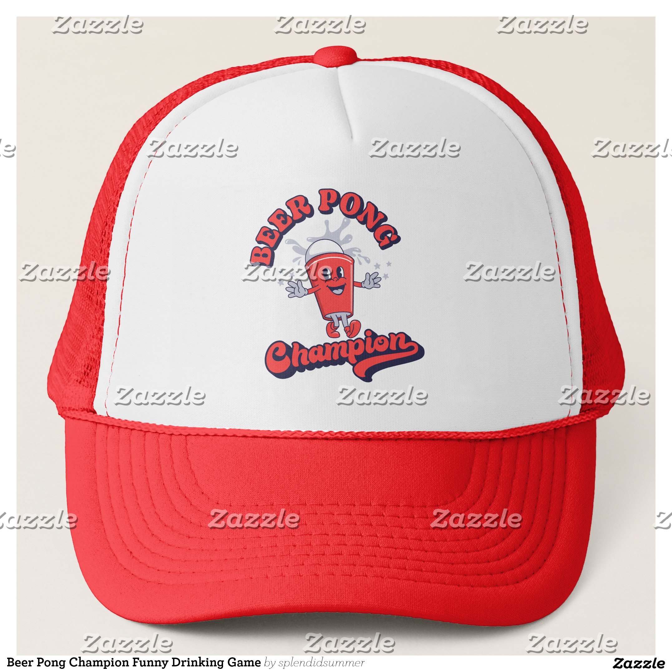Beer Pong Champion Funny Drinking Game Trucker Hat