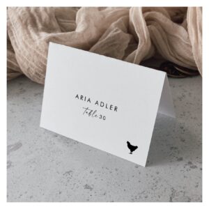 Modern Script Chicken Menu Option Place Cards