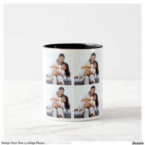 Design Your Own 4 collage Photos Two-Tone Coffee Mug
