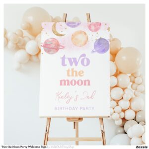 Two the Moon Party Welcome Sign