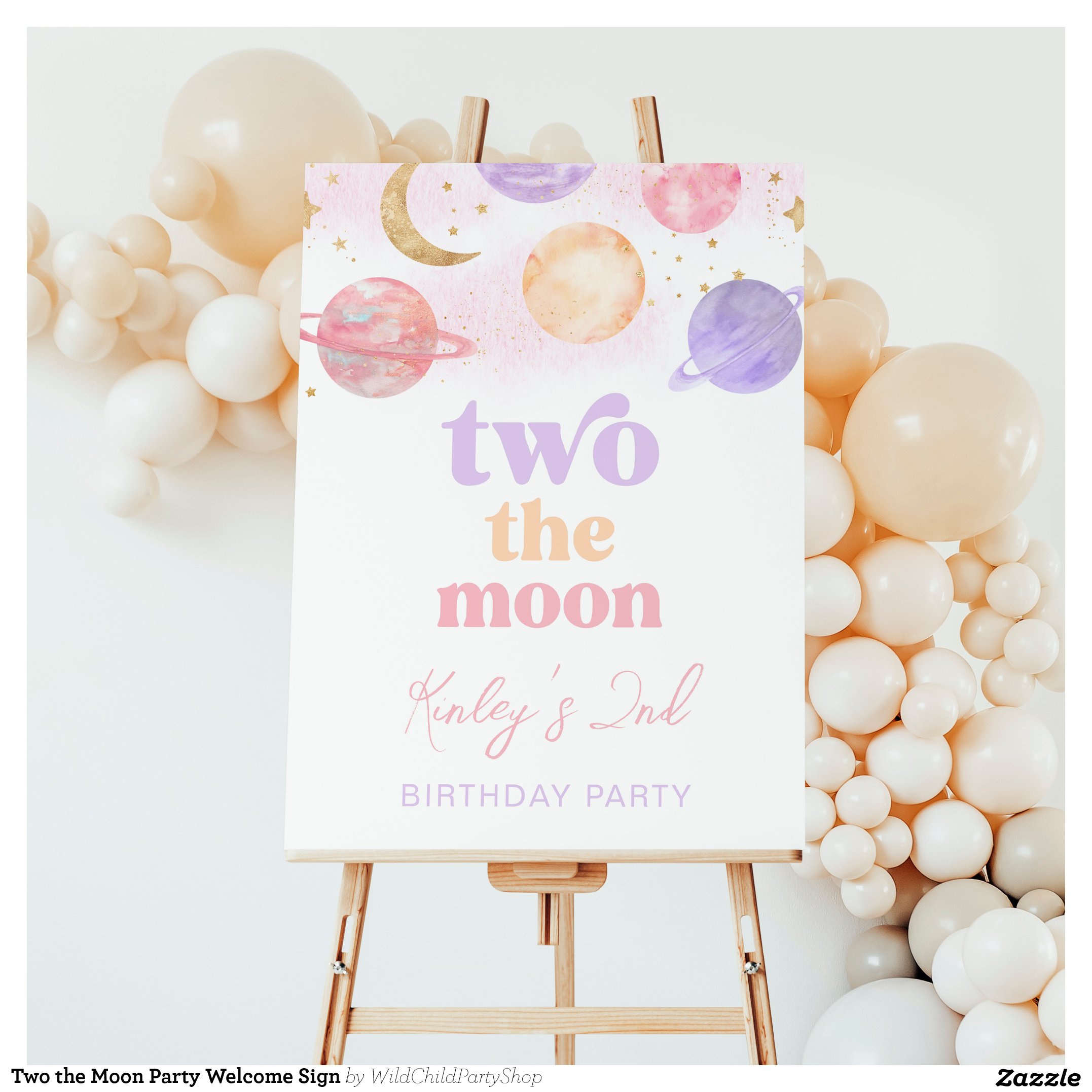 Two the Moon Party Welcome Sign