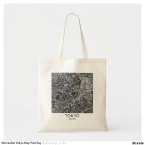 Minimalist Tokyo Map Tote Bag