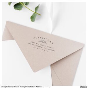 Classy Botanical Branch Family Name Return Address Self-inking Stamp