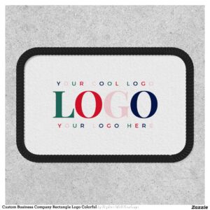 Custom Business Company Rectangle Logo Colorful Patch