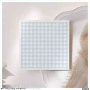 Blue Gingham Boy Baby Shower Napkins