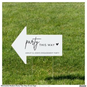 Minimalist Modern Party This Way Arrow Sign